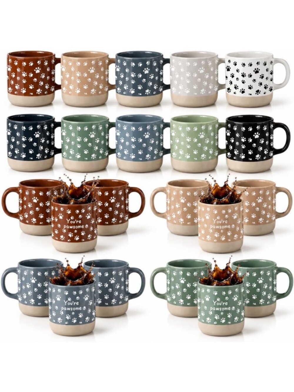 10 Pcs Vet Tech Appreciation Gifts - You're Pawsome Coffee Mug Set, 13 oz